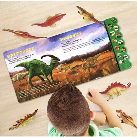 Olefun Dinosaur Toys Playbox with 12 Figures and Book - Picture 4 of 6